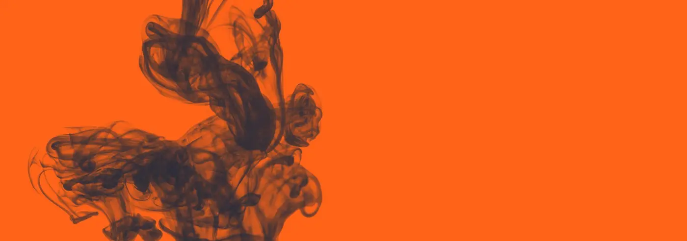 A landscape abstract visual representing the concept of brewing a brand in Unrattled colours orange and navy