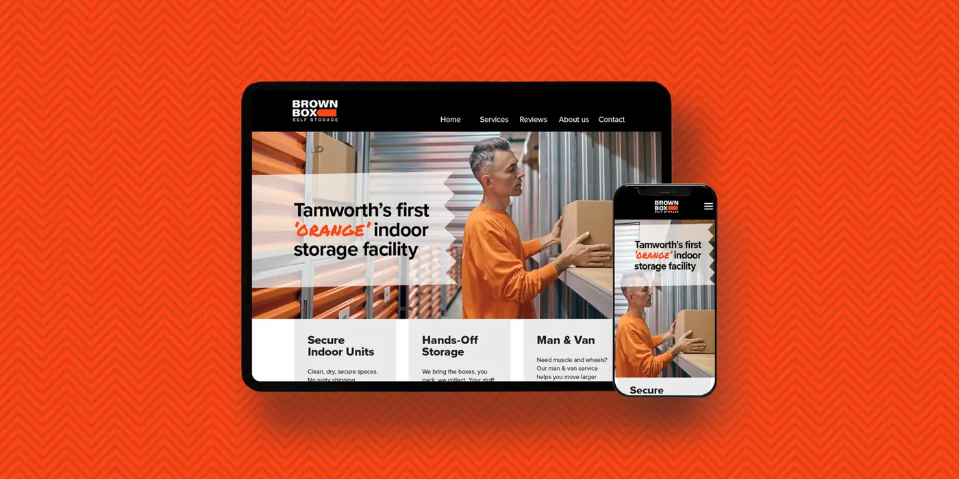 Brown Box Storage website design.