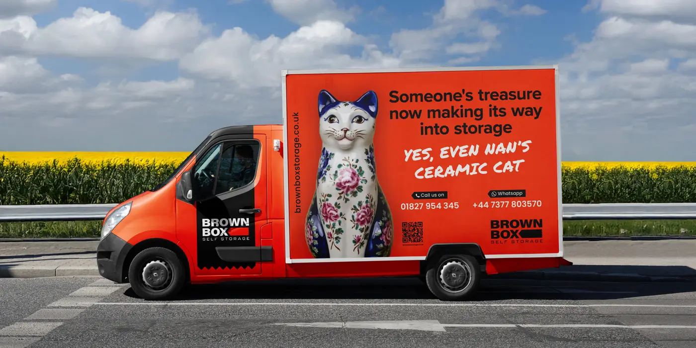 Luton van graphic wrap design for Brown Box Storage