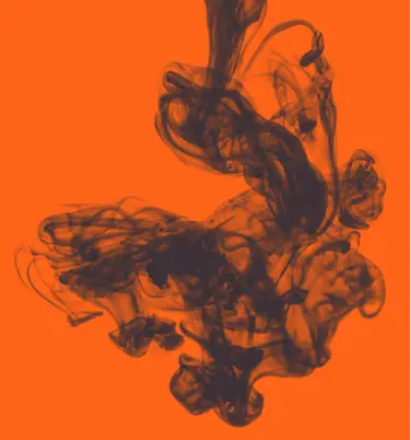 An abstract visual to represent the idea of brewing in Unrattled brand colours orange and navy