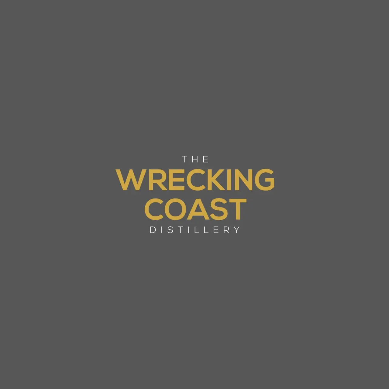 The Wrecking Coast Distillery Logo Design Grey 1280x1280 The Wrecking Coast Distillery brand logo on grey background