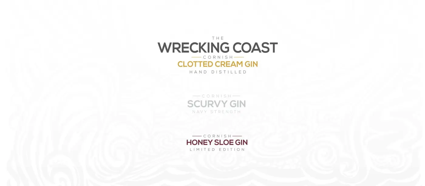 The Wrecking Coast Distillery Product Logo Design 2560x1125 The Wrecking coast master brand and product sub logo designs